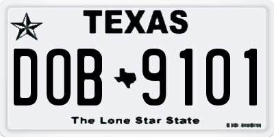 TX license plate DOB9101