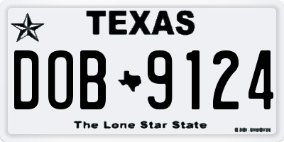 TX license plate DOB9124