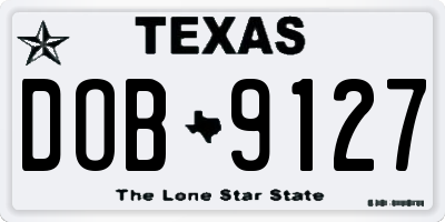 TX license plate DOB9127