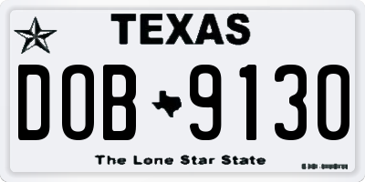 TX license plate DOB9130
