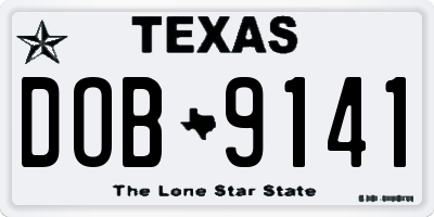 TX license plate DOB9141