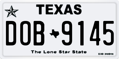 TX license plate DOB9145