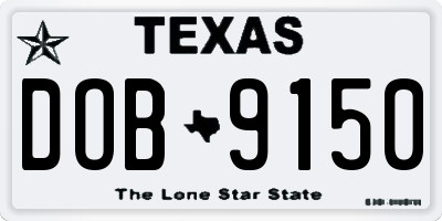 TX license plate DOB9150