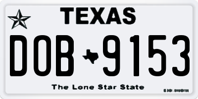 TX license plate DOB9153