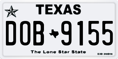 TX license plate DOB9155