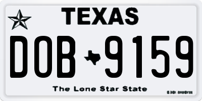 TX license plate DOB9159