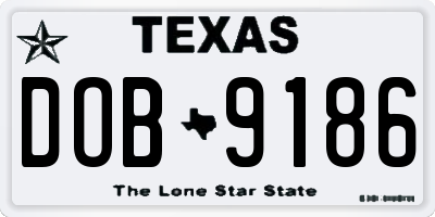 TX license plate DOB9186