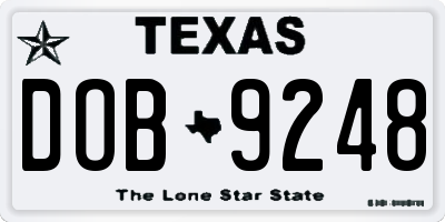 TX license plate DOB9248
