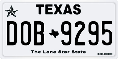 TX license plate DOB9295
