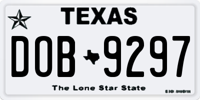 TX license plate DOB9297