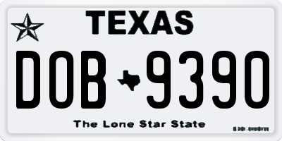 TX license plate DOB9390