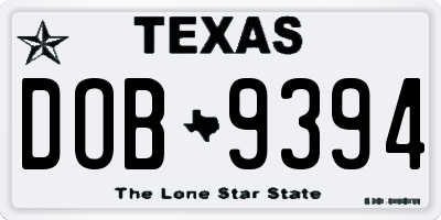 TX license plate DOB9394