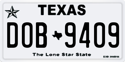 TX license plate DOB9409