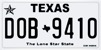 TX license plate DOB9410