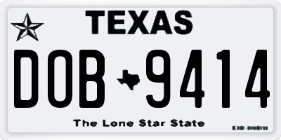 TX license plate DOB9414