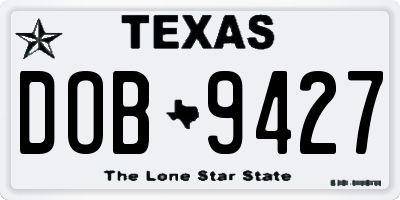 TX license plate DOB9427