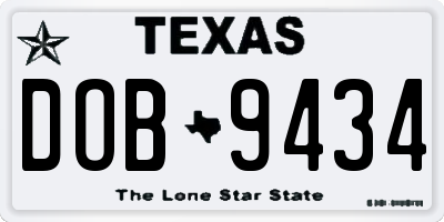 TX license plate DOB9434
