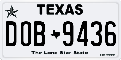 TX license plate DOB9436