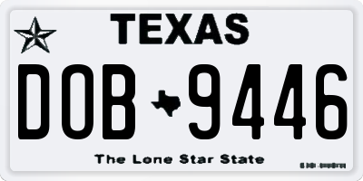 TX license plate DOB9446