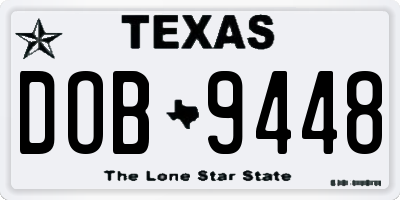 TX license plate DOB9448