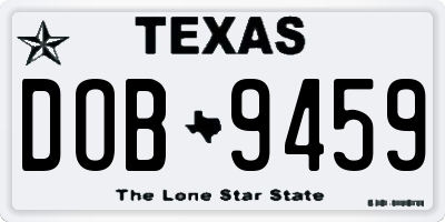 TX license plate DOB9459