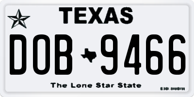 TX license plate DOB9466
