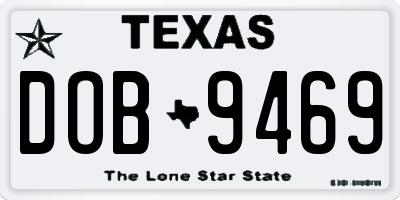 TX license plate DOB9469