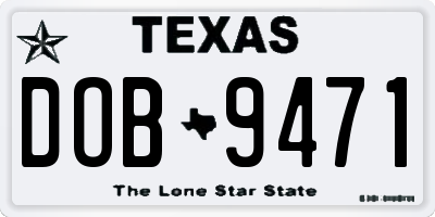 TX license plate DOB9471
