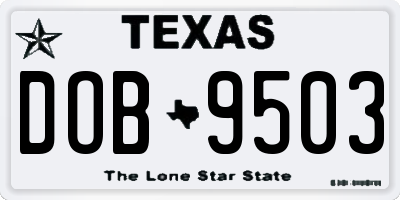 TX license plate DOB9503