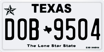 TX license plate DOB9504