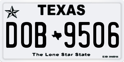 TX license plate DOB9506