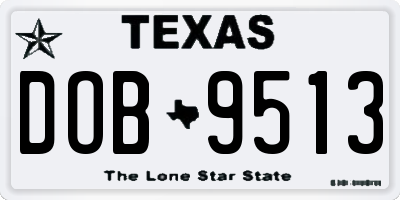 TX license plate DOB9513