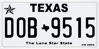 TX license plate DOB9515
