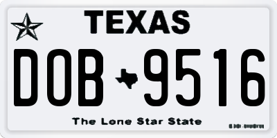 TX license plate DOB9516