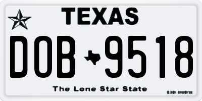 TX license plate DOB9518