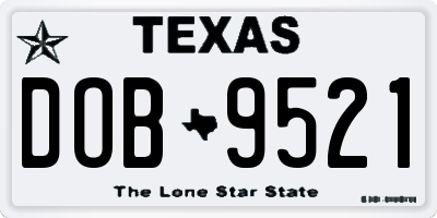 TX license plate DOB9521