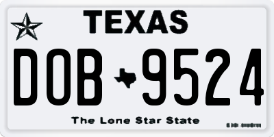 TX license plate DOB9524