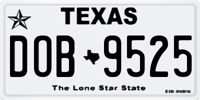 TX license plate DOB9525