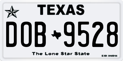 TX license plate DOB9528