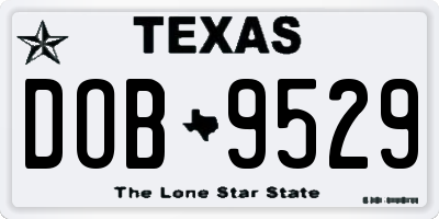 TX license plate DOB9529