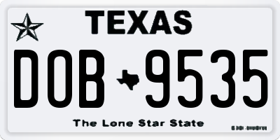 TX license plate DOB9535