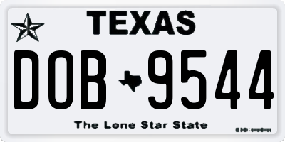 TX license plate DOB9544