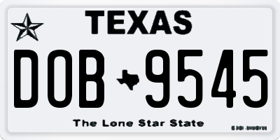 TX license plate DOB9545