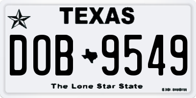TX license plate DOB9549
