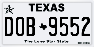 TX license plate DOB9552