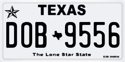 TX license plate DOB9556