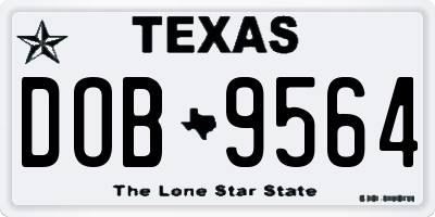 TX license plate DOB9564