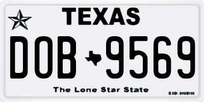 TX license plate DOB9569