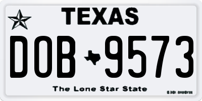 TX license plate DOB9573