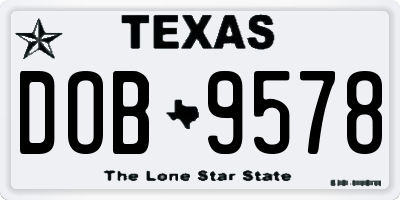 TX license plate DOB9578